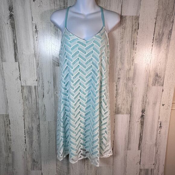 Vermilli Hawaii Crochet Teal & White Swim Cover-Up | Sz Medium | Boho Beachwear - Picture 1 of 7